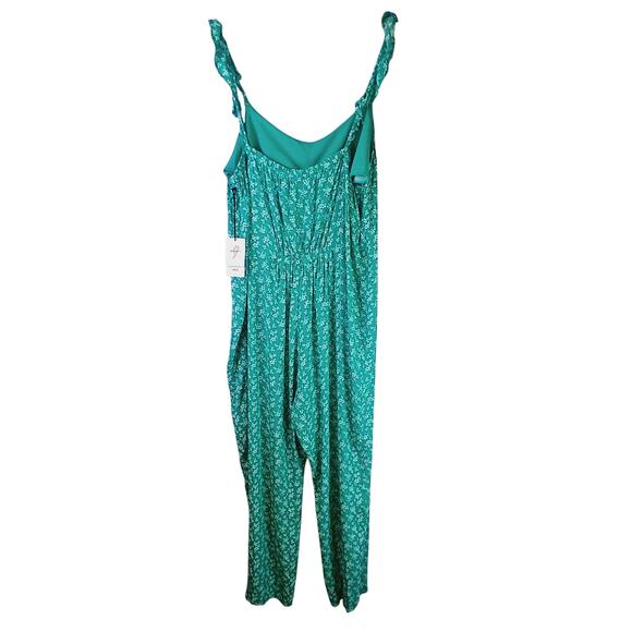 The Nines By Hatch SZ L Maternity Floral Flounce Jumpsuit Green Floral NWT - Picture 6 of 9